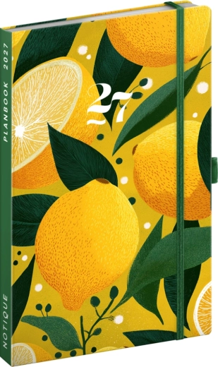 NOTIQUE Planbook Planer und Notizbuch lemons 2027, 13 × 21 cm
