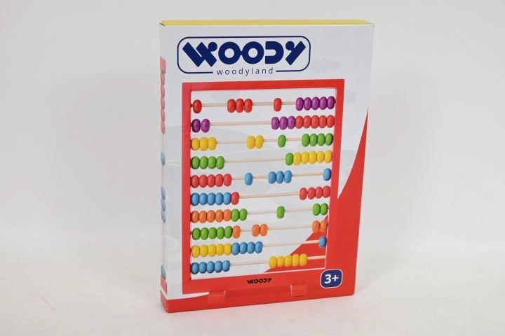 WOODYLAND Holzabakus mit rotem Rahmen