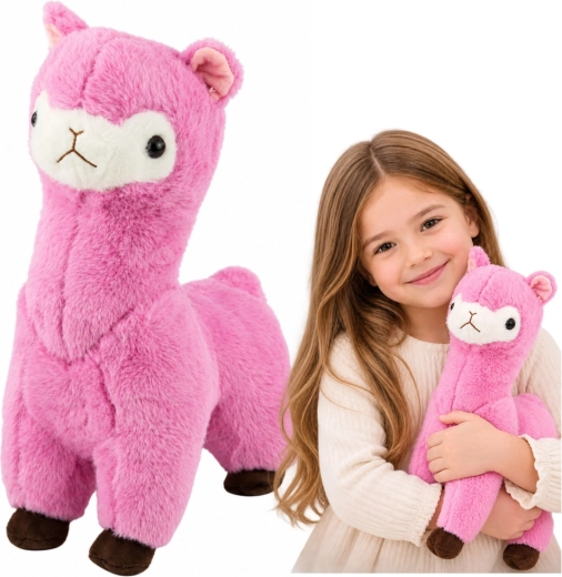 Plüsch-Alpaka rosa 38 cm – 1 Stück