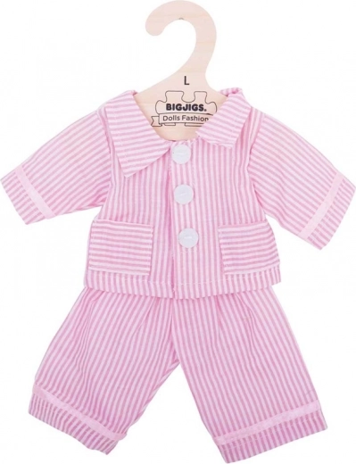 Rosa gestreifter Pyjama für Puppe 38 cm