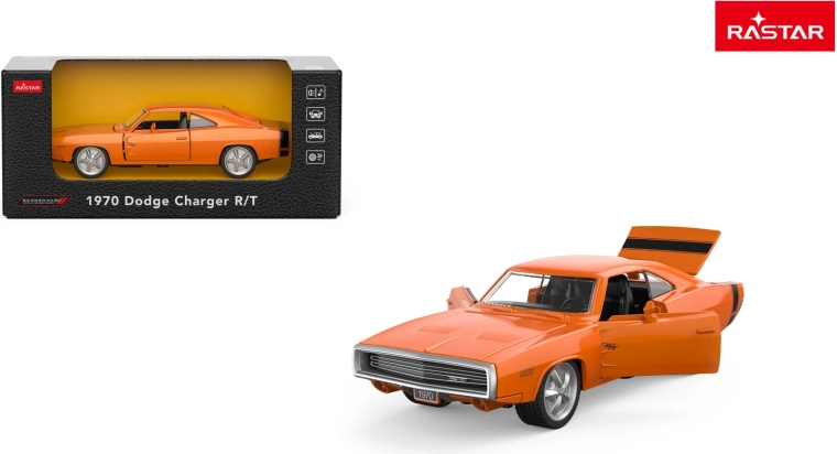 Metallauto Rastar 1970 Dodge Charger R/T 1:36 orange – 1 Stück