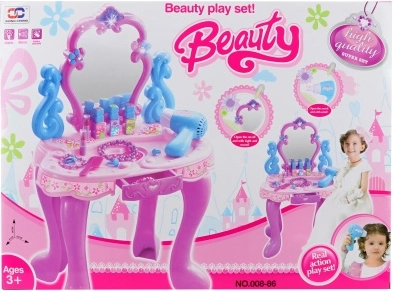 Kinderschminktisch mit Spiegel und Zubehör