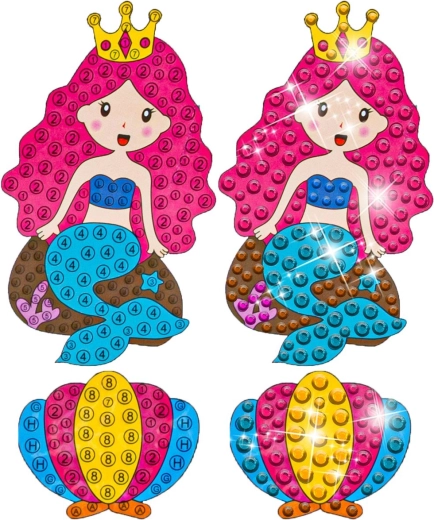 Glitzernde Sticker mit Motiven von Ozean und Meerjungfrauen
