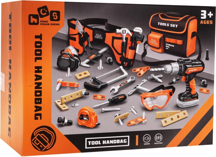 Set aus Werkzeuggürtel und Tasche für kleine Heimwerker + Zubehör 48-tlg.