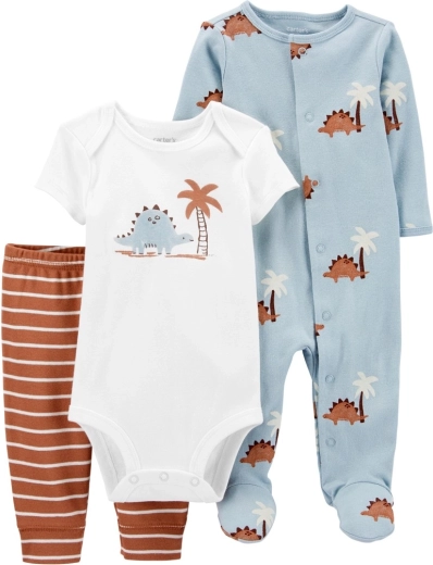 Carter’s Set für Jungen: Kurzarm-Body, Overall und Jogginghose Blue Dino, Gr. 56