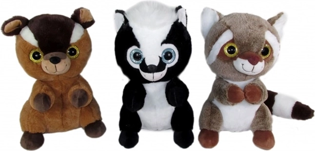 Plüsch-Waldtiere 30 cm (Waschbär, Stinktier, Lemur)