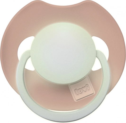 Leuchtender Silikonschnuller LOVI Prime 0–6 Monate, Blush