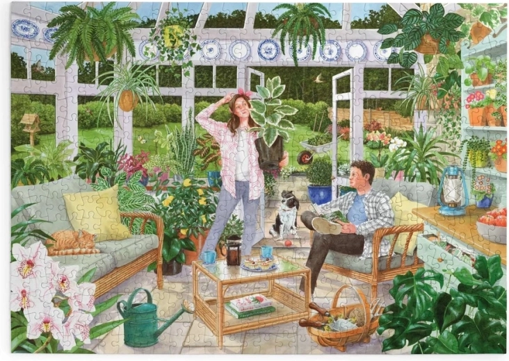 Puzzle Sitzen im Wintergarten, 500 große Teile