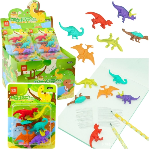 Set Radiergummis in Dinosaurierform – 6 Stück