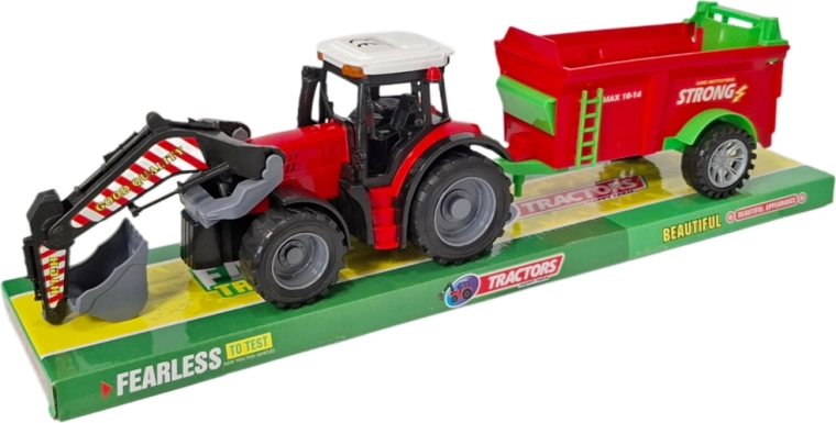 Traktor mit Anhänger und Frontlader – Set für kleine Landwirte