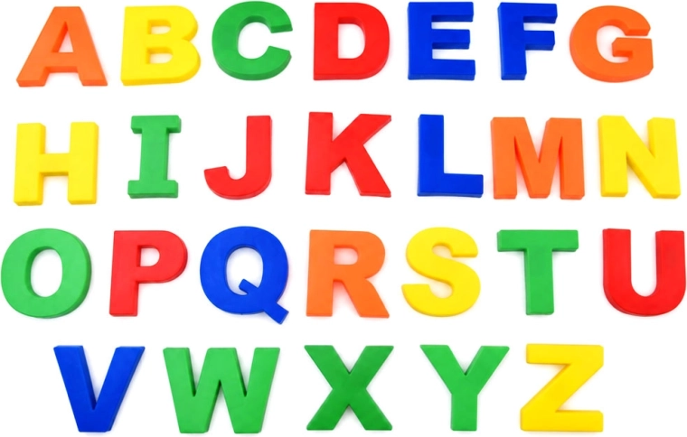 Farbige Groß- und Kleinbuchstaben