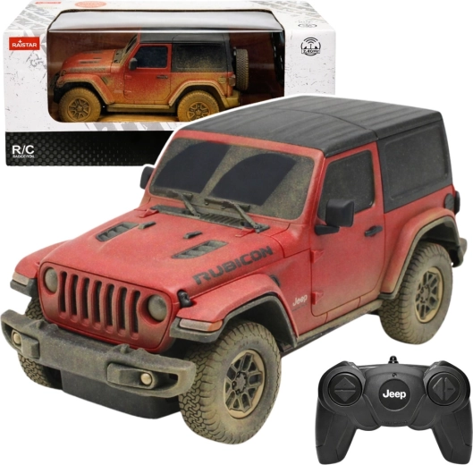 Rastar JEEP Wrangler Rubicon Muddy 1:24 RC – rotes ferngesteuertes Offroad-Auto