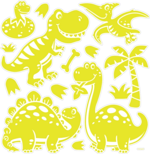 Leuchtende 3D Wandsticker – Dinosaurier