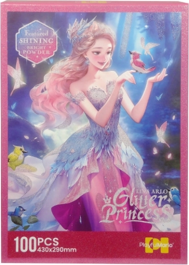 Glitzerndes Kinderpuzzle mit 100 Teilen