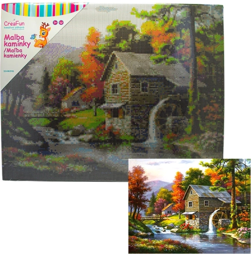 Diamantmalerei Mühle 40 × 50 cm