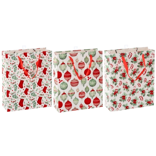 Weihnachtliche Geschenktasche Świąteczne Symbole 30 × 42 × 12 cm