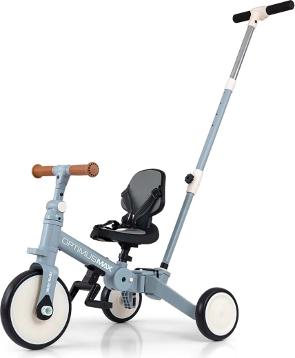 Milly Mally Optimus Max Denim Kinder-Laufrad und Dreirad 5 in 1