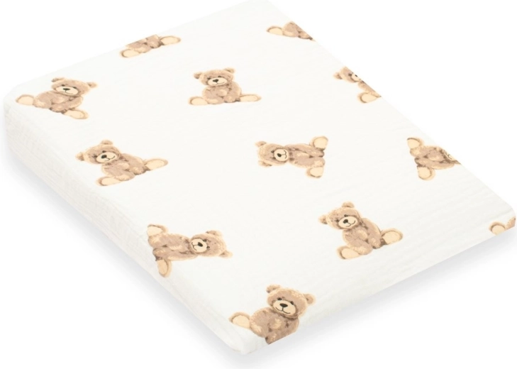 Musselinbezug für Kinderkissen – Keil NEW BABY Standard 30×37 cm, Motiv Bär