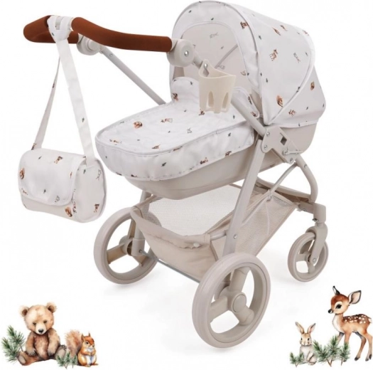 Puppenwagen 2-in-1 Bella mit Tasche – Woodland