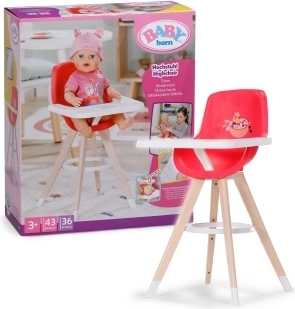 BABY born Essstuhl für Puppen rot – 1 Stück