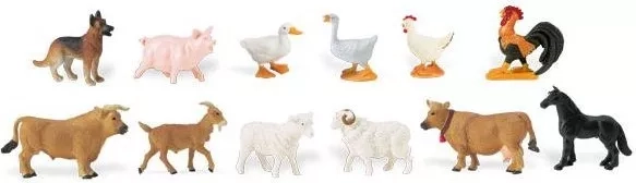 Leben auf dem Bauernhof – Beutel mit Miniaturen (48 Stk.)