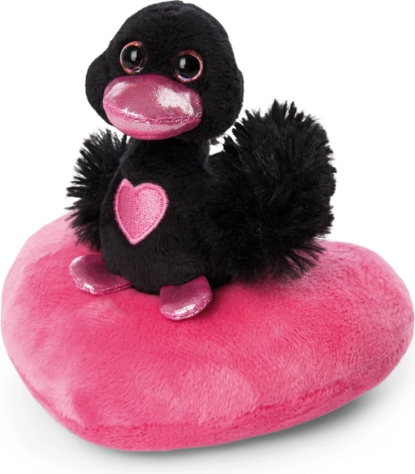 NICI Plüsch-Schwan schwarz mit Herz Love Green 10 cm