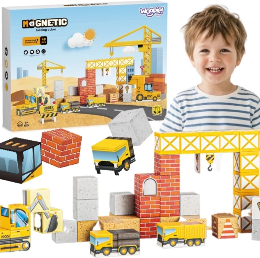 Woopie magnetische Bausteine Baustelle 49 Stk.
