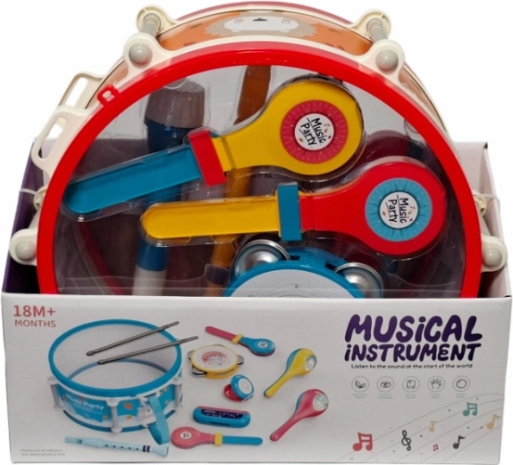 Kinder-Musikinstrumenten-Set mit großer Trommel