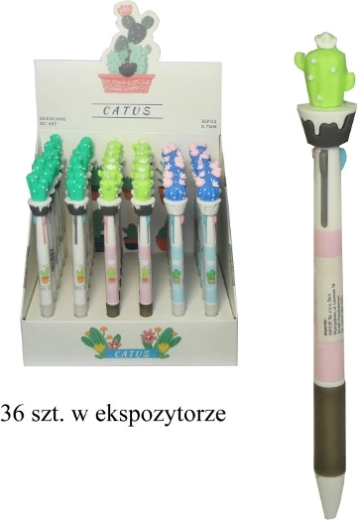 Kugelschreiber mit Silikonkaktus, 3 Farben