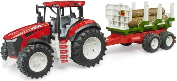 Bruder ROADMAX Traktor mit Holzanhänger und Baumstämmen