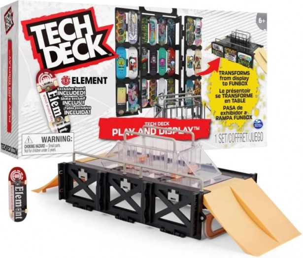 Tech Deck Vitrine mit Rampe für Fingerboards