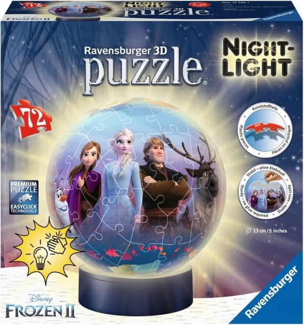 Ravensburger 3D Leuchtender Puzzleball Die Eiskönigin 2, 72 Teile