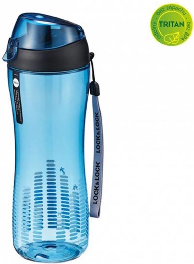 Sportliche Trinkflasche aus Tritan 550 ml – blau