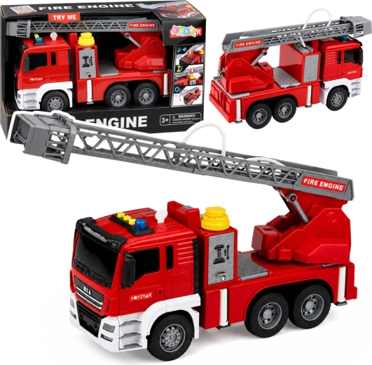 Feuerwehrauto mit ausziehbarer Leiter, Wasserspritzfunktion, Licht und Sound