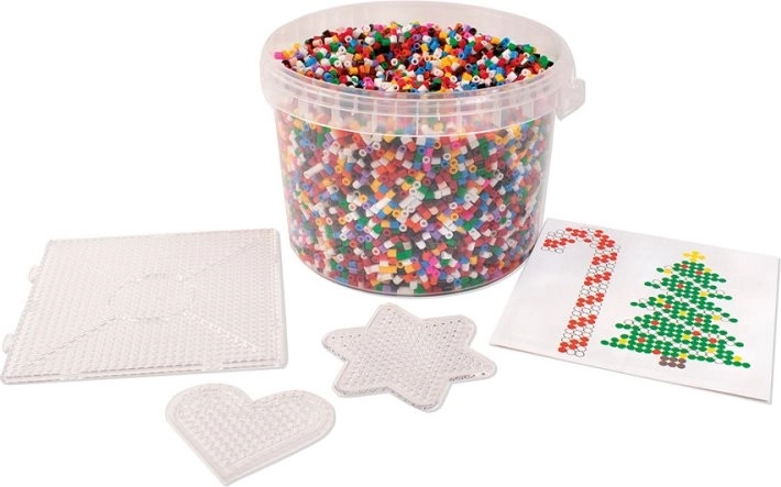 Bügelperlen im Eimer mit 3 Steckplatten 20.000 Stk PLAYBOX