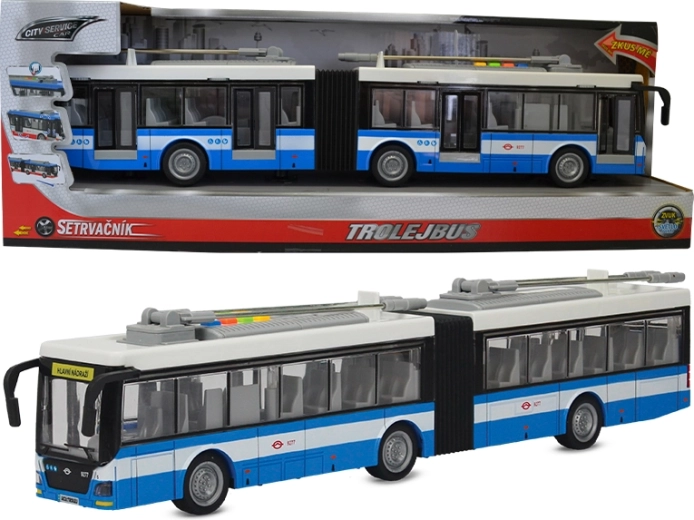 Gelenk‑Trolleybus 1:16 blau‑weiß