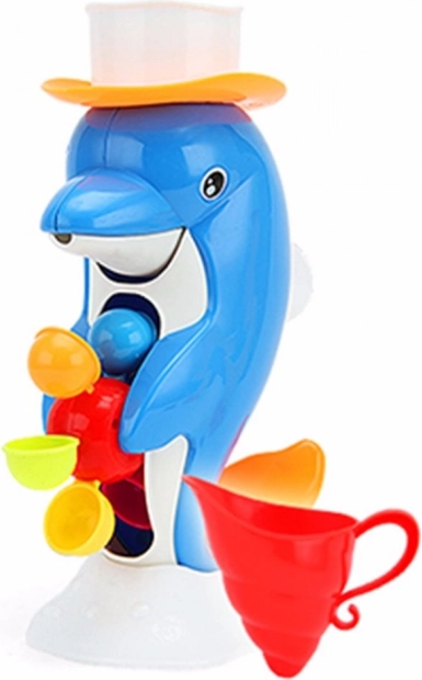Delfin mit drehendem Wasserrad für die Badewanne