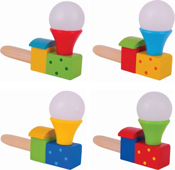 Blasende Holzlokomotive mit Ballon BIGJIGS TOYS