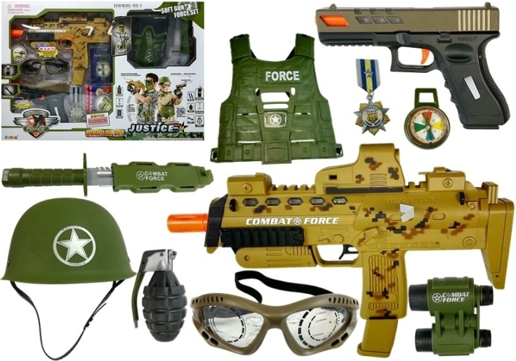Militär-Set mit MP7-Schaumstoffpistolen für Kinder