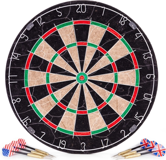 Sisalscheibe für Darts 46 cm mit 6 Stahldarts