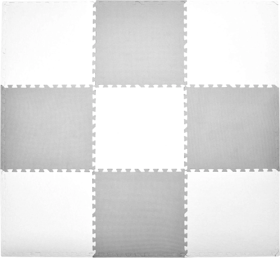 Humbi Schaumstoff-Puzzlematte XXL weiß und grau 180 × 180 cm