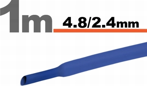 Blaue Schrumpfschlauch 4,8 / 2,4 mm