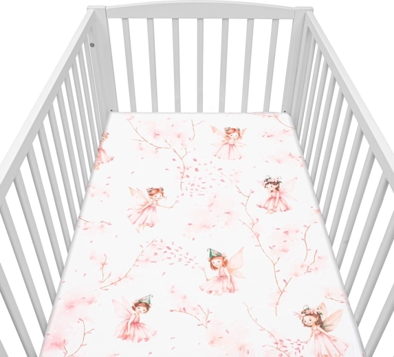 Baumwoll-Spannbettlaken für Kinderbett NEW BABY Feen 120×60 cm