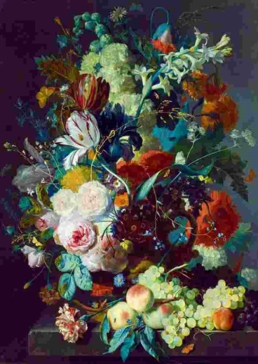 Bluebird Puzzle Stilleben mit Blumen und Obst 1000 Teile