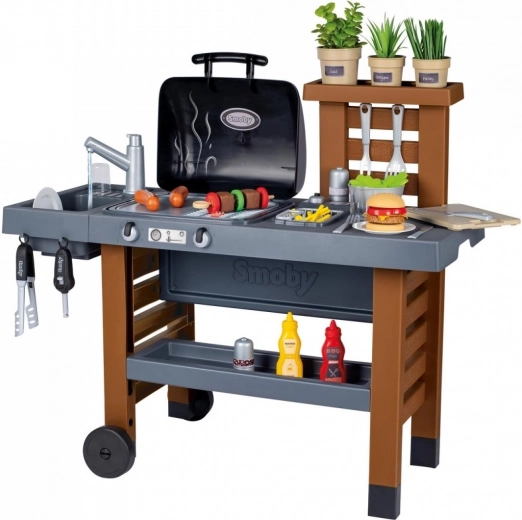 Garten-Kinderküche mit Grill, Fritteuse und Wasserfunktion
