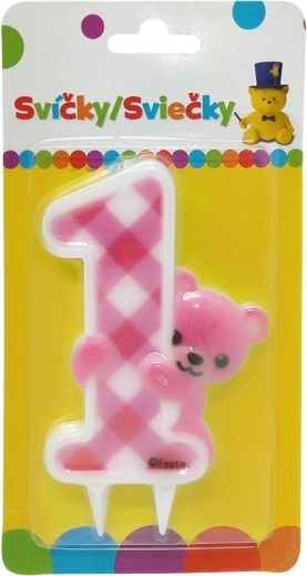 Jumbo Bärenkerze für Mädchen
