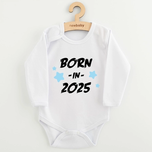 Baby-Body mit Aufdruck New Baby Born in 2025, blau