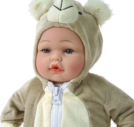 Plüschiger Bären-Overall mit Kapuze