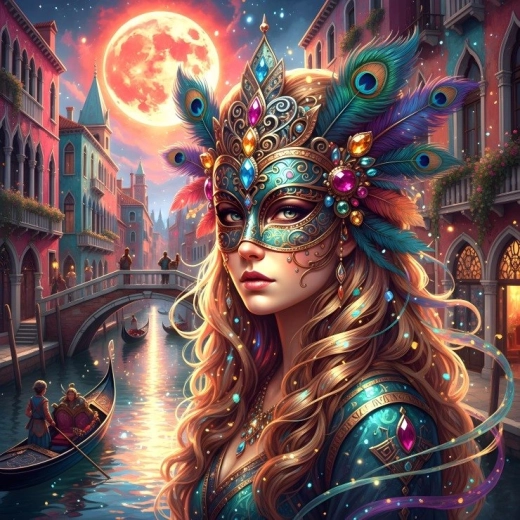 Bluebird quadratisches Puzzle Venezianischer Karneval – 1000 Teile