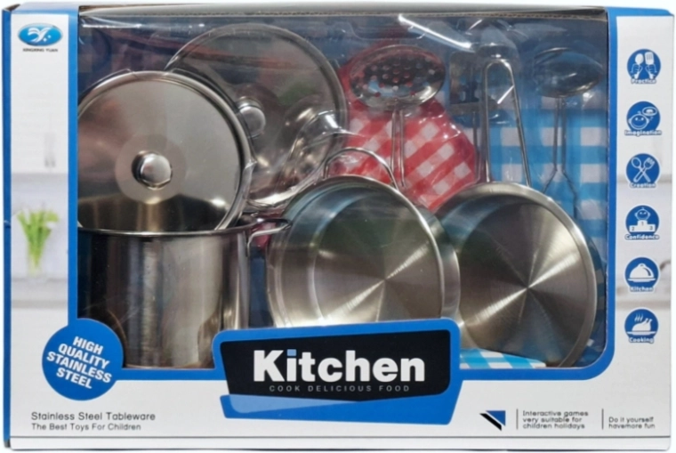 Küchenset aus Metallgeschirr für Kinder